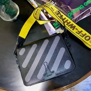 Off-White Shoulder Flap Bag with Dual Straps